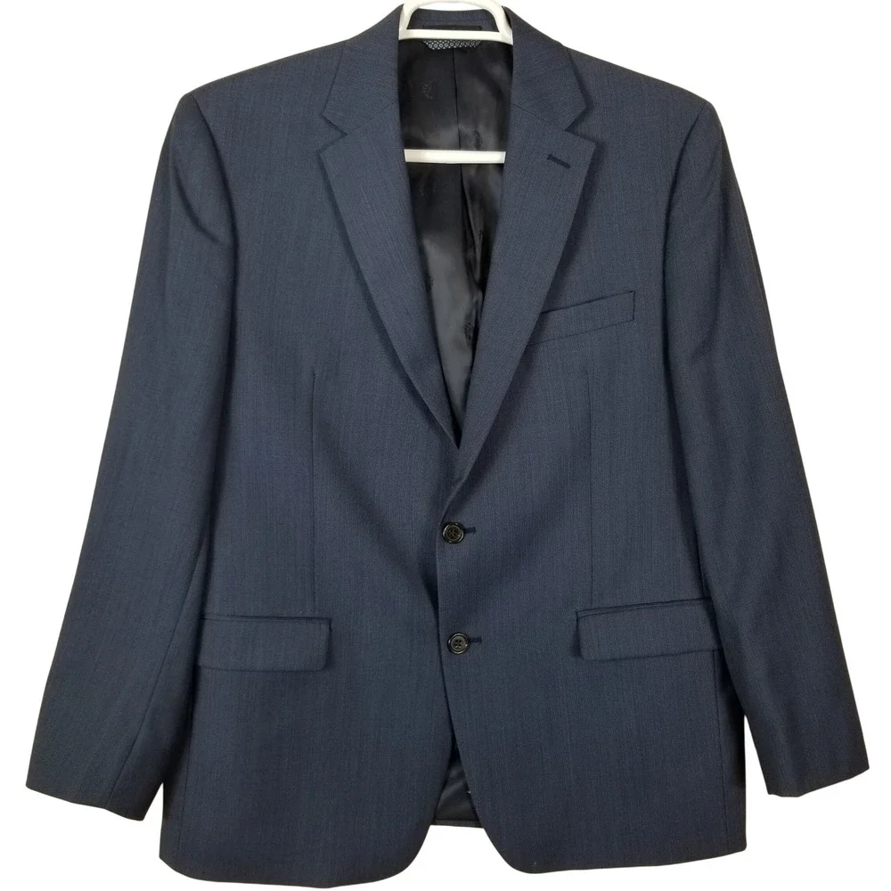 Lauren Ralph Lauren Mens 42R Blue Wool Blend 2 Button Sport Coat Blazer‎ 42 R